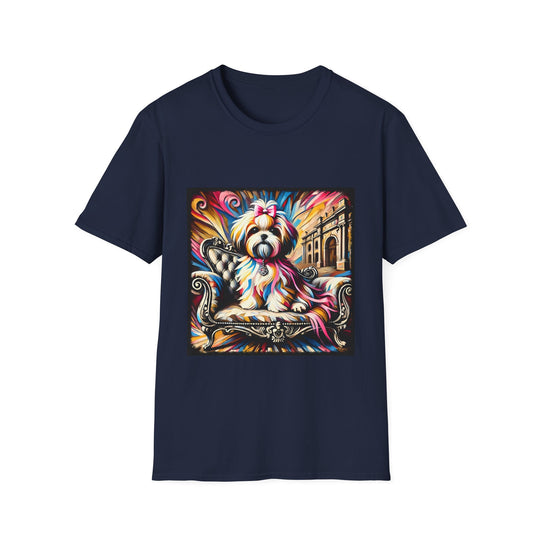 Lhasa Apso Diamond Princess Classic design dog lover unisex t-shirt in navy