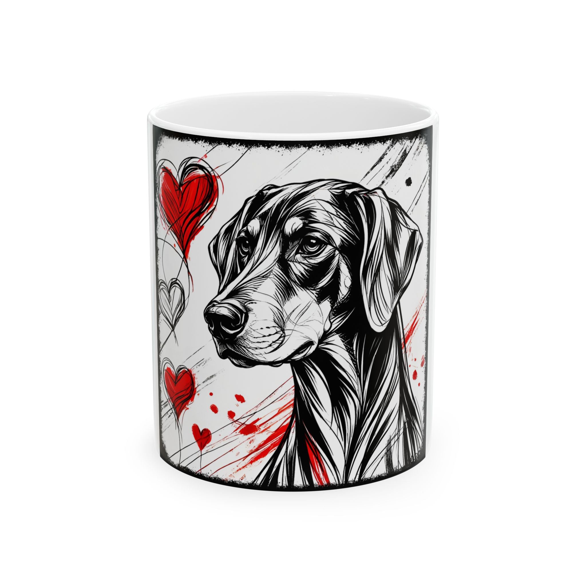 Doberman Pinscher Ceramic Mug | Crimson Devotion Dog Lover Gift
