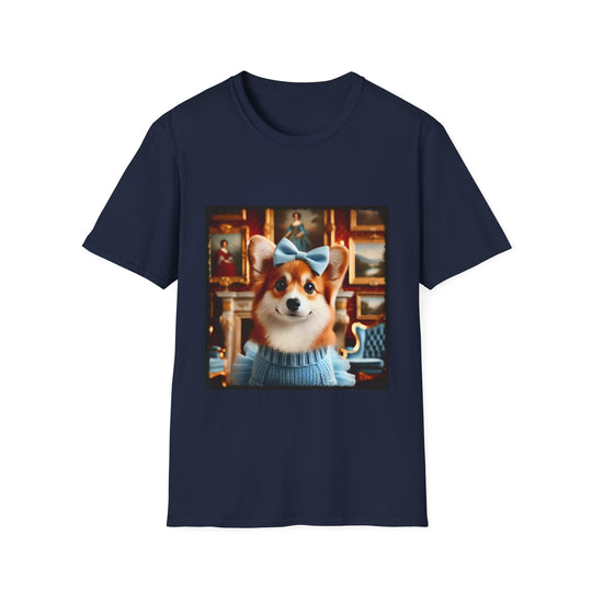 Pembroke Welsh Corgi Style Muse design dog lover unisex t-shirt in navy