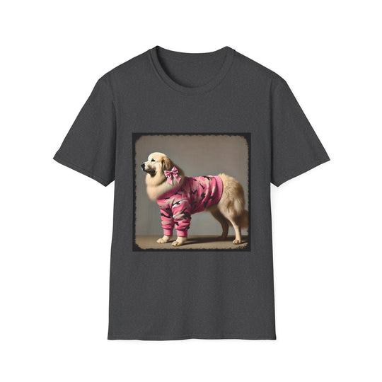 Great Pyrenees Pink Camo Cutie design dog lover unisex t-shirt in dark heather