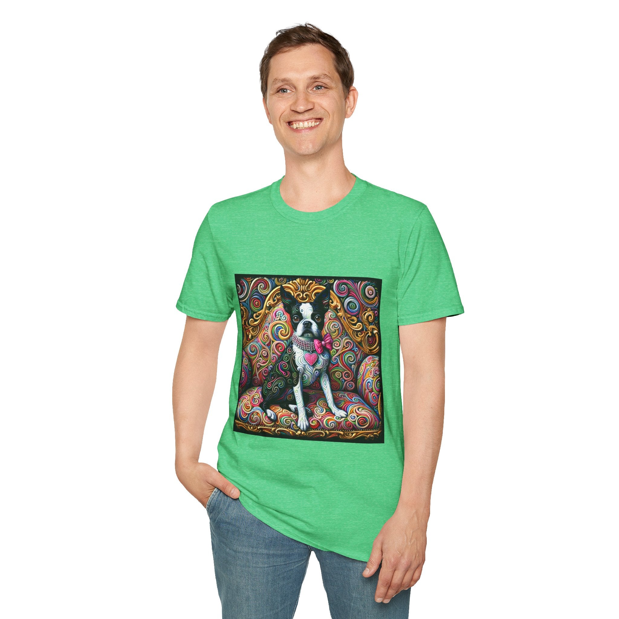 Boston Terrier Love Swirl | Unisex Dog T-Shirt