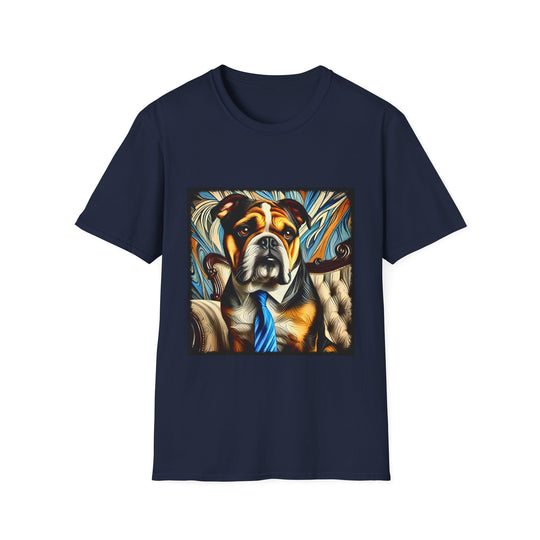 Bulldog Beautiful Boy design dog lover unisex t-shirt in navy
