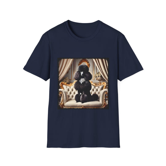 Poodle Glitzy Gal design dog lover unisex t-shirt in navy