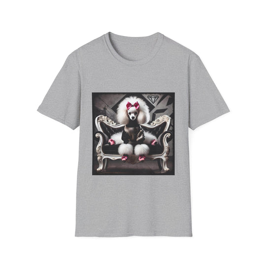 Poodle High Fashion Diva design dog lover unisex t-shirt in sport grey