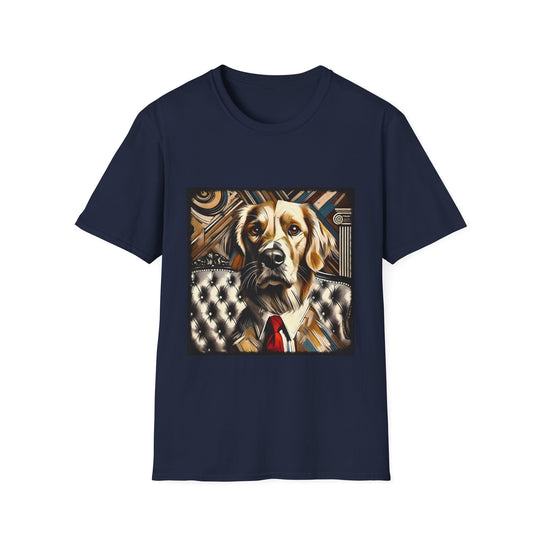 Golden Retriever Bold Gentleman design dog lover unisex t-shirt in navy