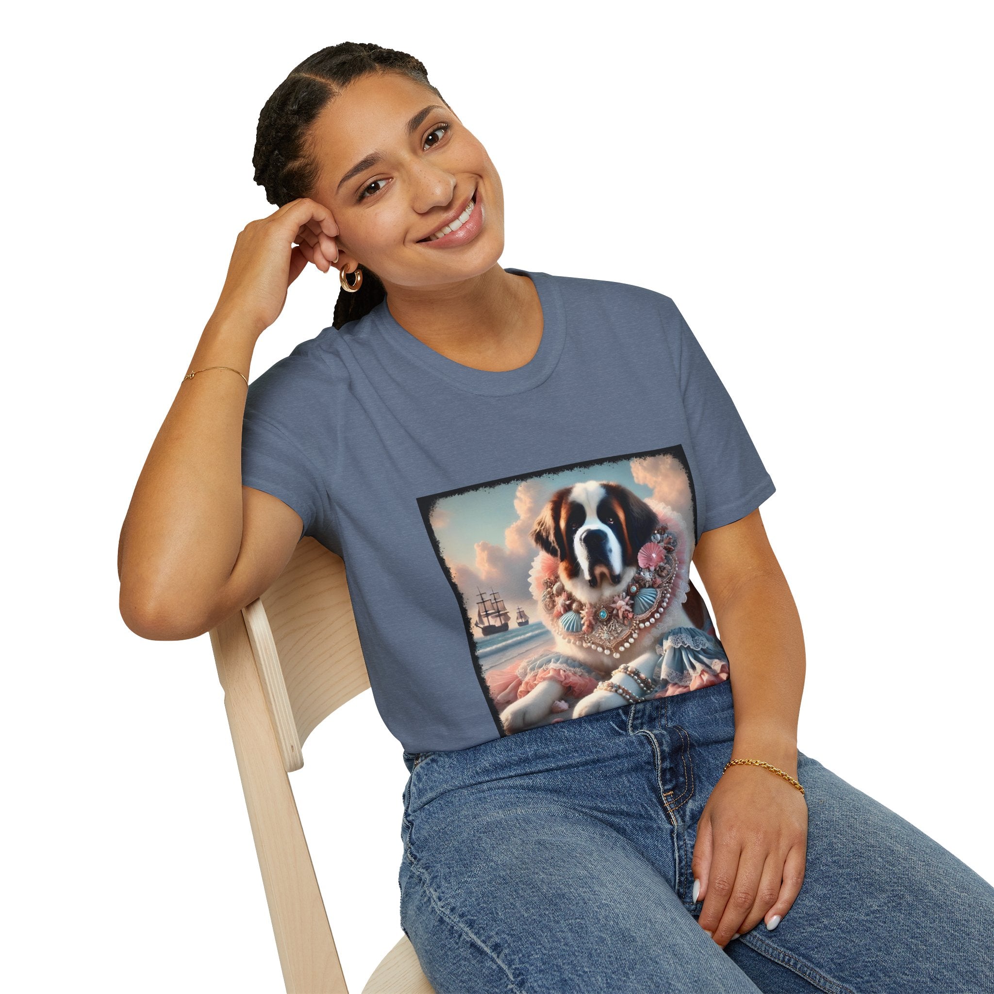 Saint Bernard Beach Beauty | Unisex Dog T-Shirt