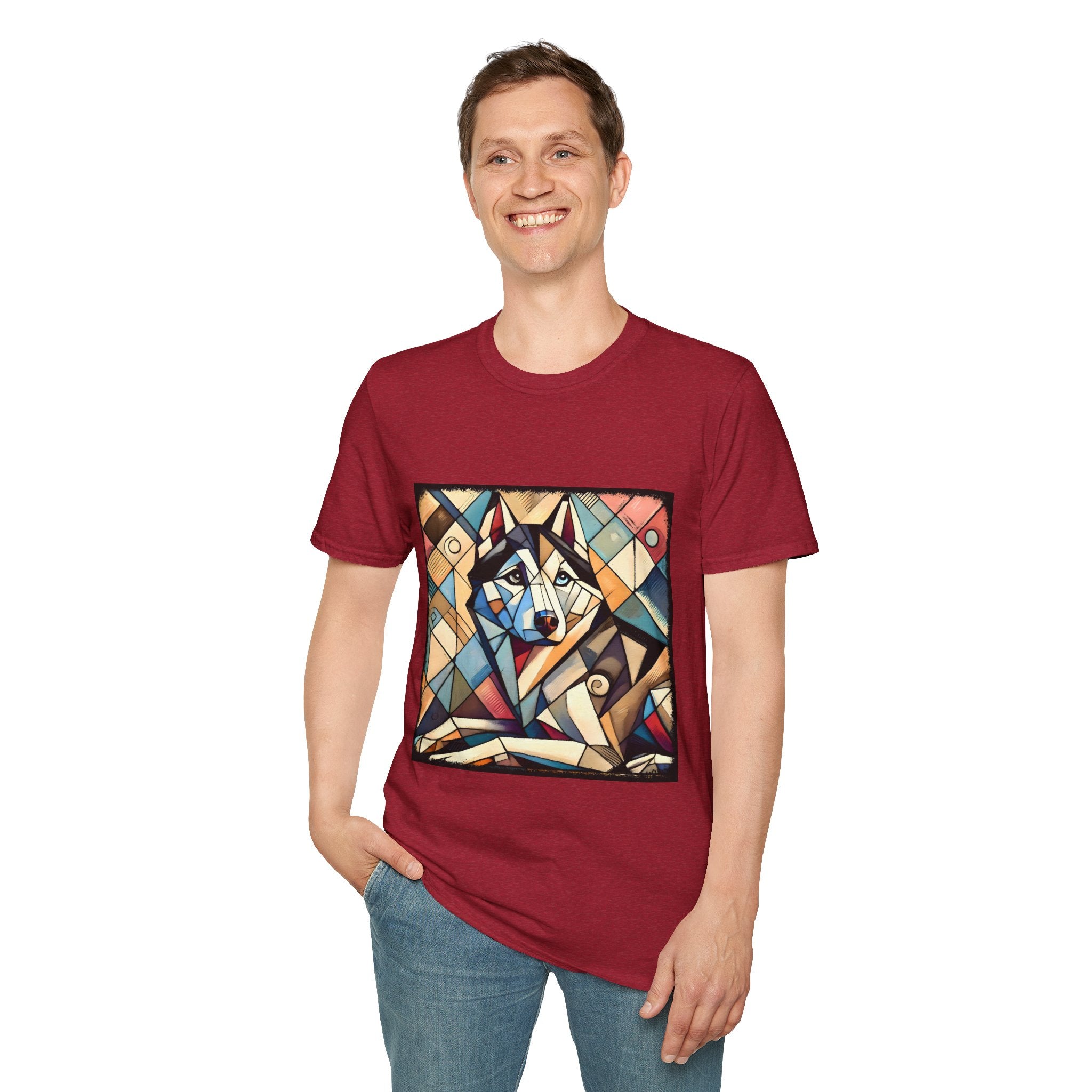 Siberian Husky Glass Geometric | Unisex Dog T-Shirt