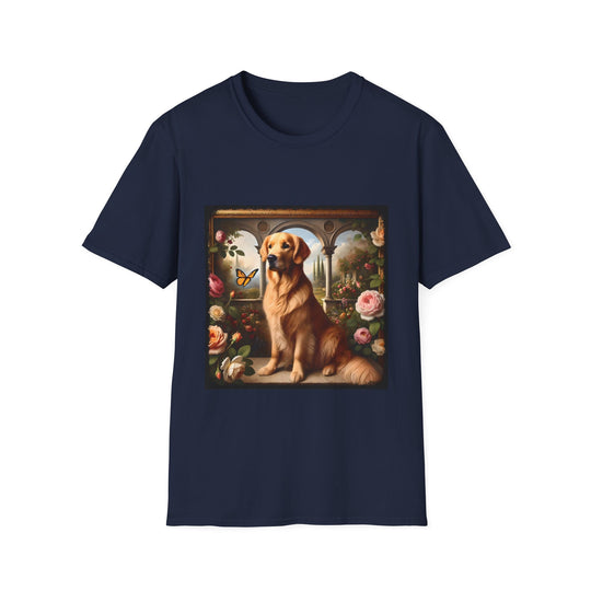 Golden Retriever Botanical Classic design dog lover unisex t-shirt in navy