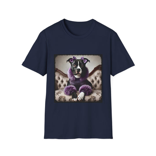 American Pit Bull Terrier Violet Vixen design dog lover unisex t-shirt in navy