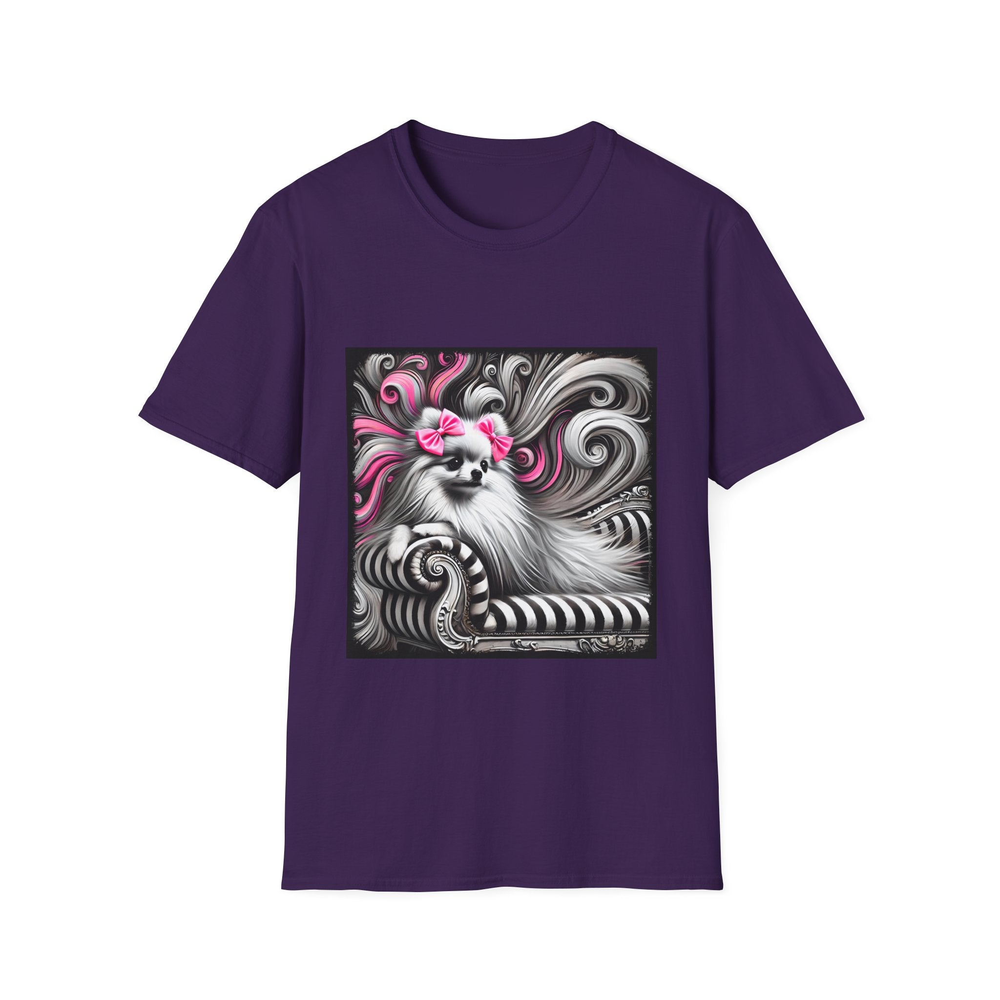 Pomeranian B&W Pink Bows | Unisex Dog T-Shirt