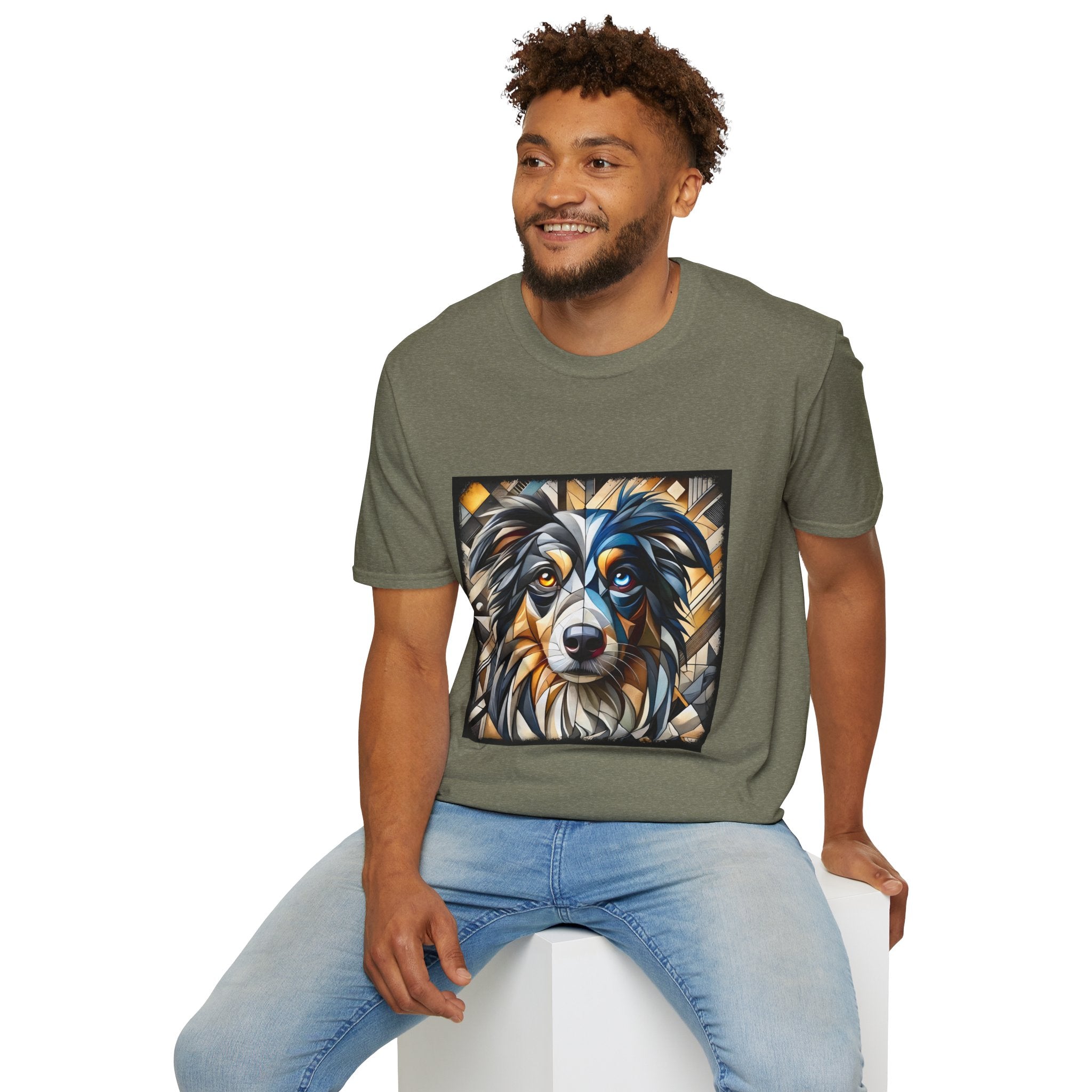 Miniature American Shepherd Bold Geometric |  Unisex Dog T-Shirt