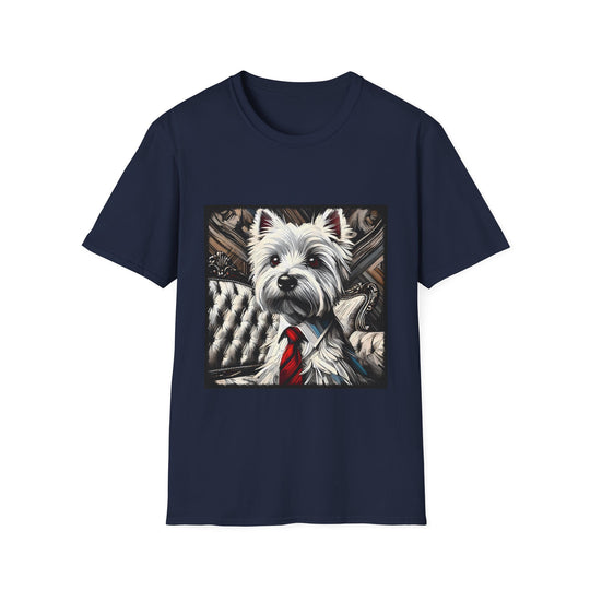 West Highland White Terrier Bold Gentleman design dog lover unisex t-shirt in navy