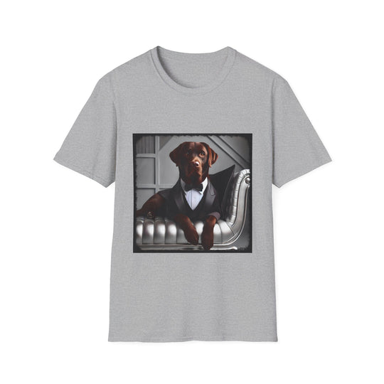 Labrador Retriever Chocolate Chap design dog lover unisex t-shirt in sport grey