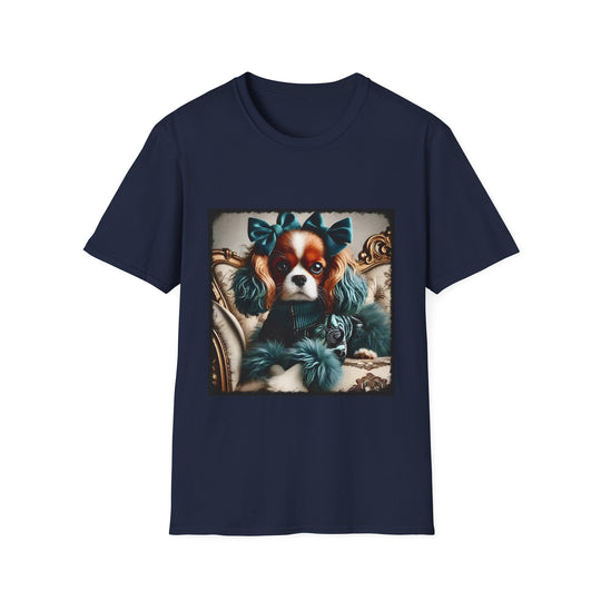 Cavalier King Charles Spaniel Glam Growler design dog lover unisex t-shirt in navy