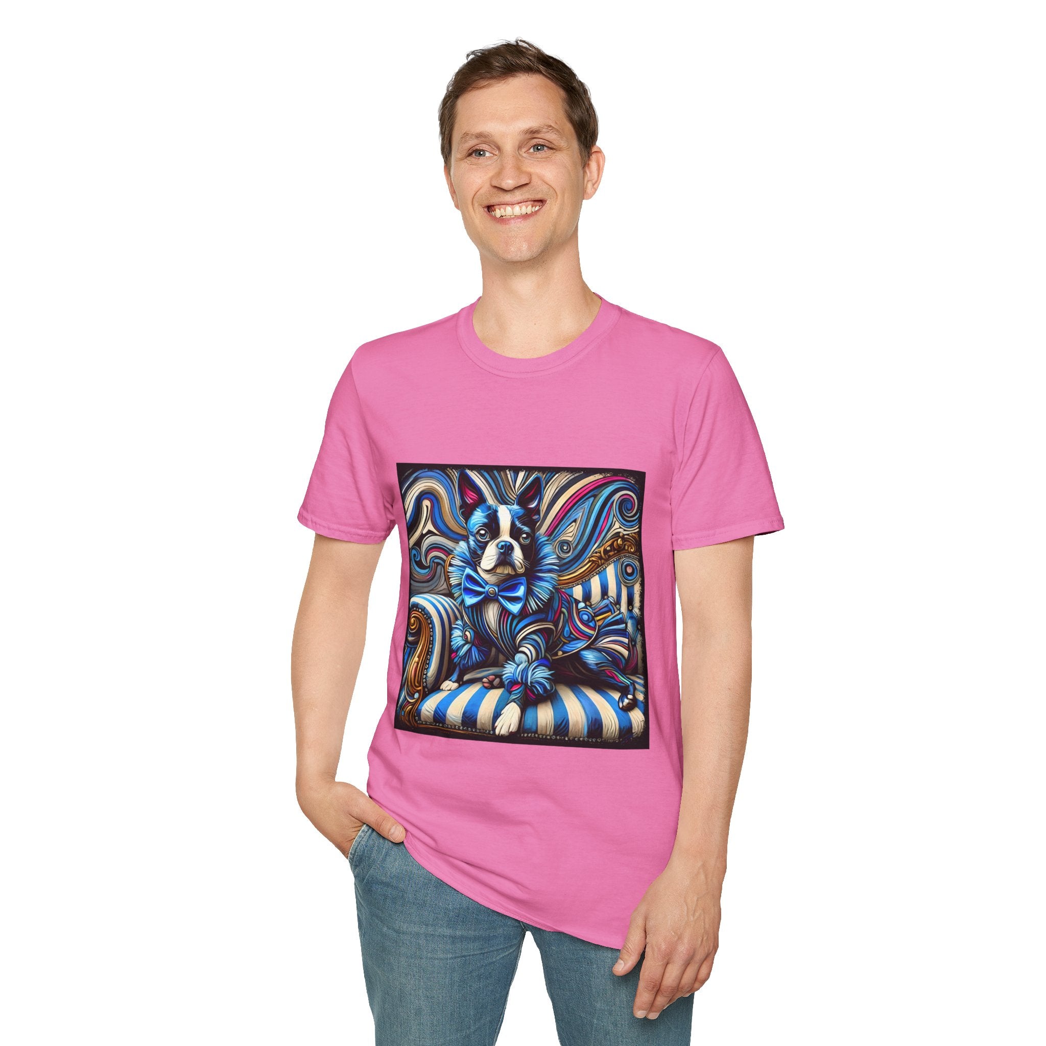 Boston Terrier Blue Rocker | Unisex Dog T-Shirt