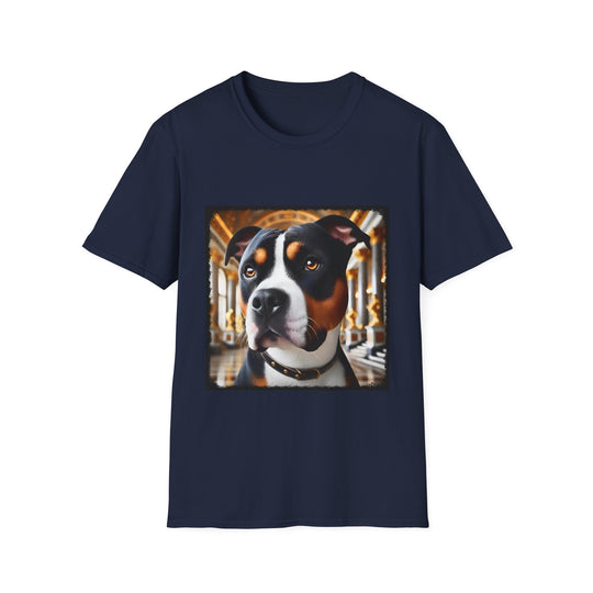 American Pit Bull Terrier Billionaire Bark design dog lover unisex t-shirt in navy