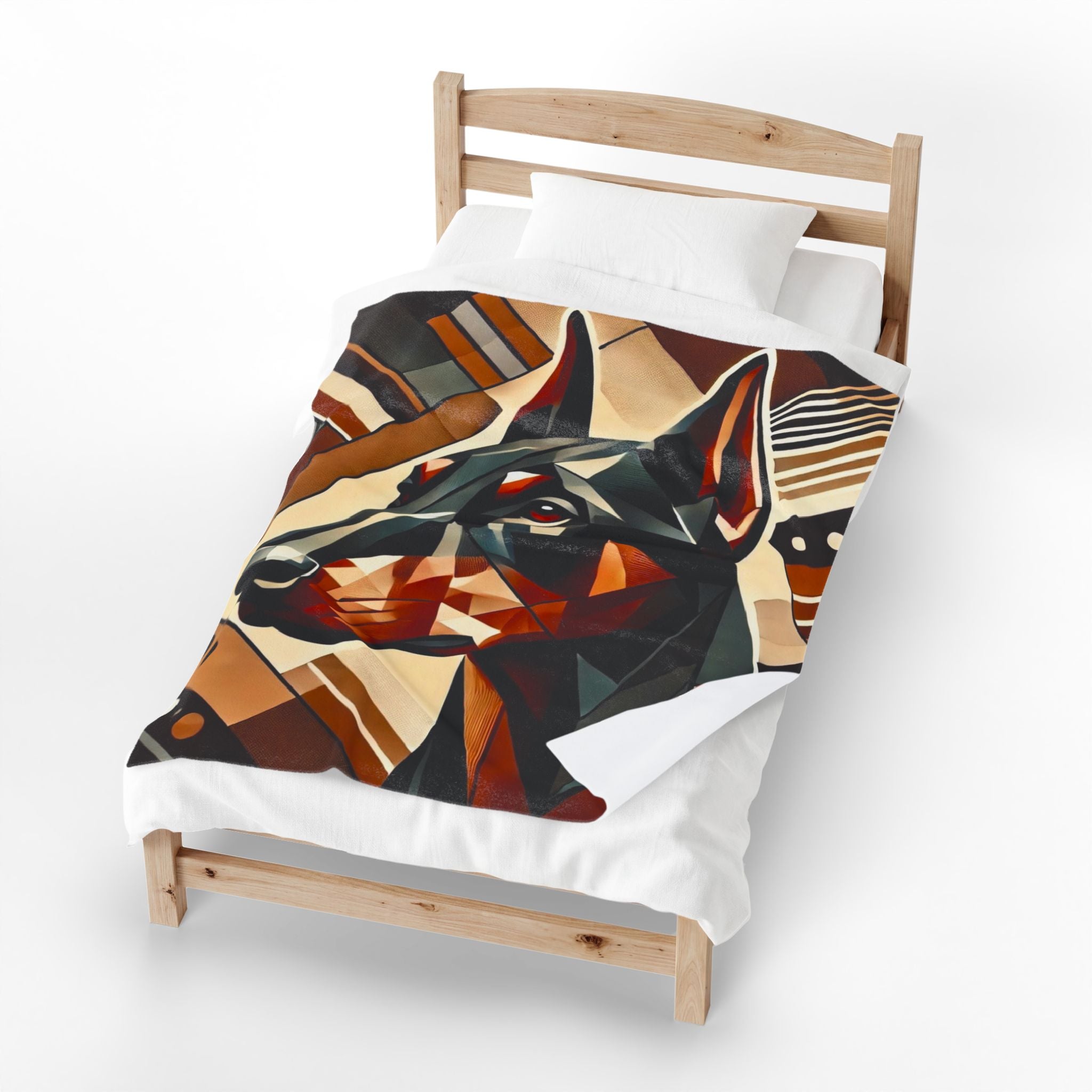 Doberman Pinscher Blanket | Bold Geometric Dog Lover Gift