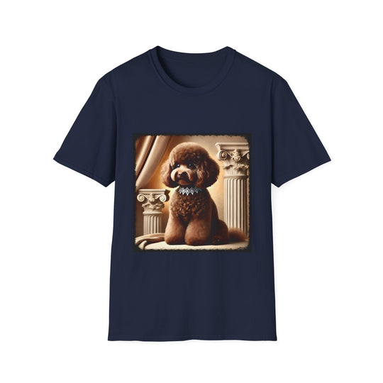 Poodle Ruff Royalty design dog lover unisex t-shirt in navy