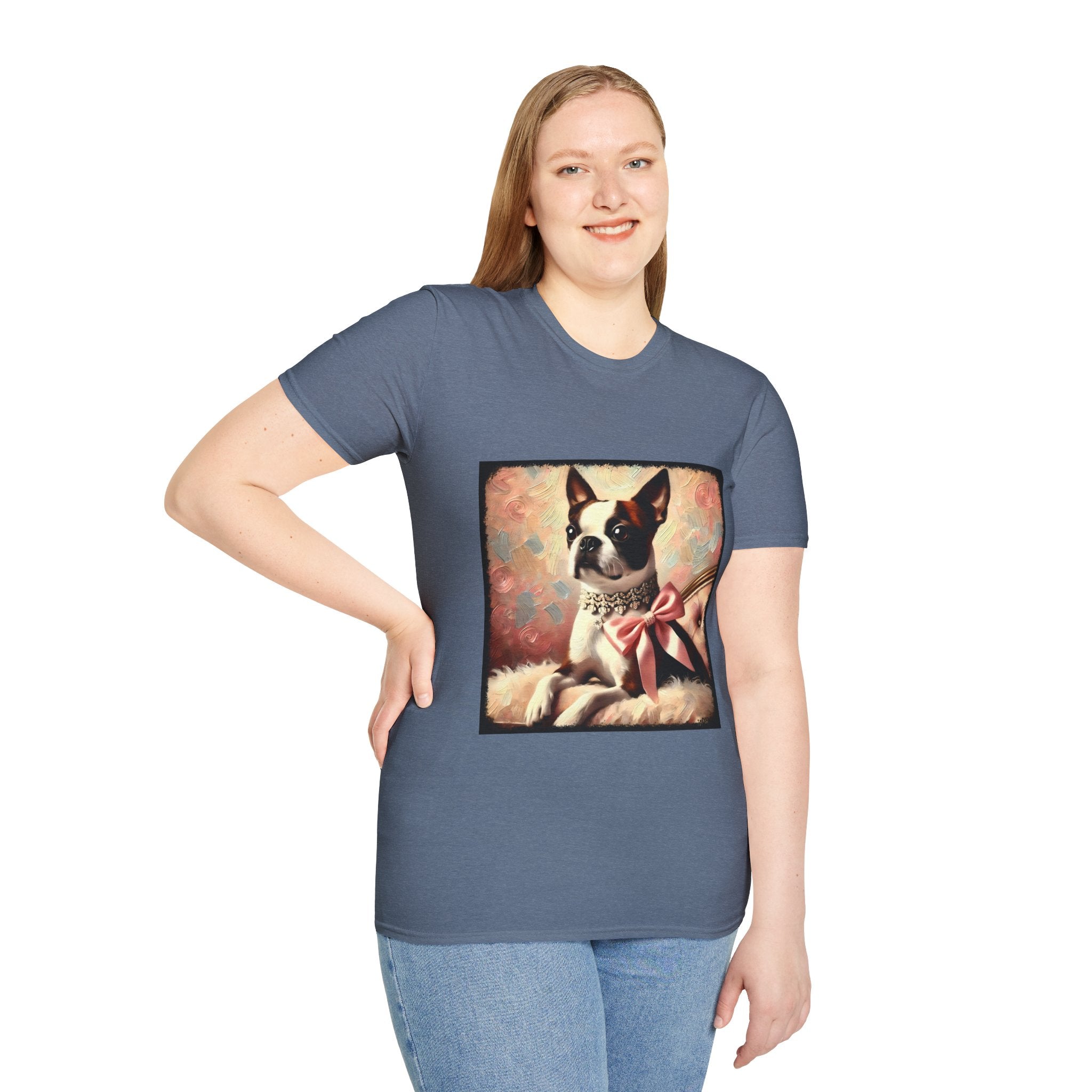 Boston Terrier Pink Bow Classic | Unisex Dog T-Shirt