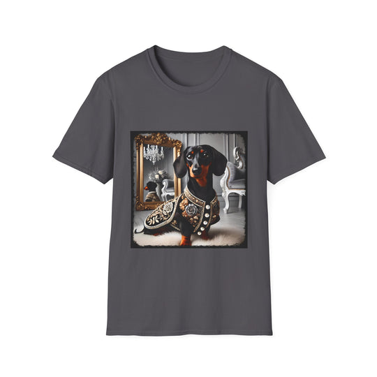Dachshund Savage Style design dog lover unisex t-shirt in charcoal