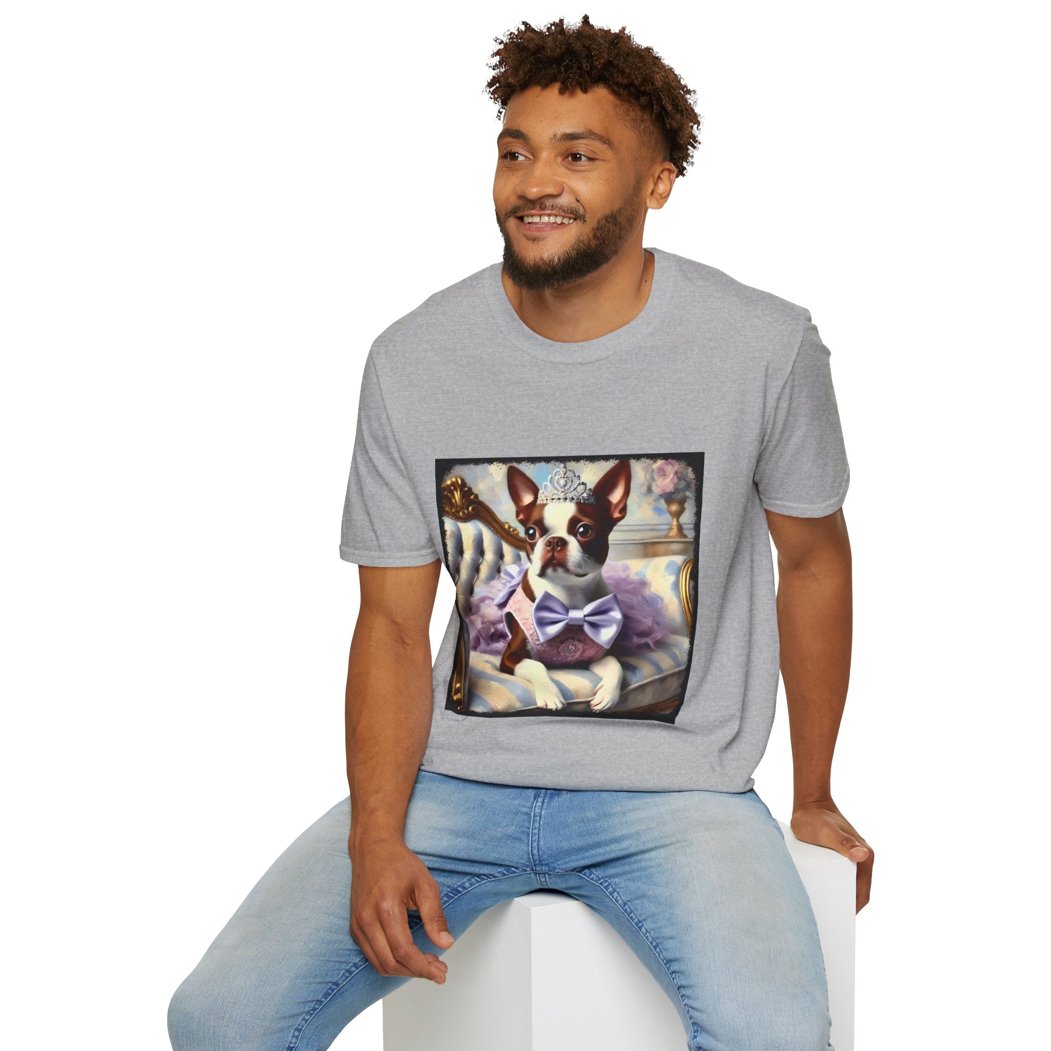 Boston Terrier Purple Princess Classic | Unisex Dog T-Shirt