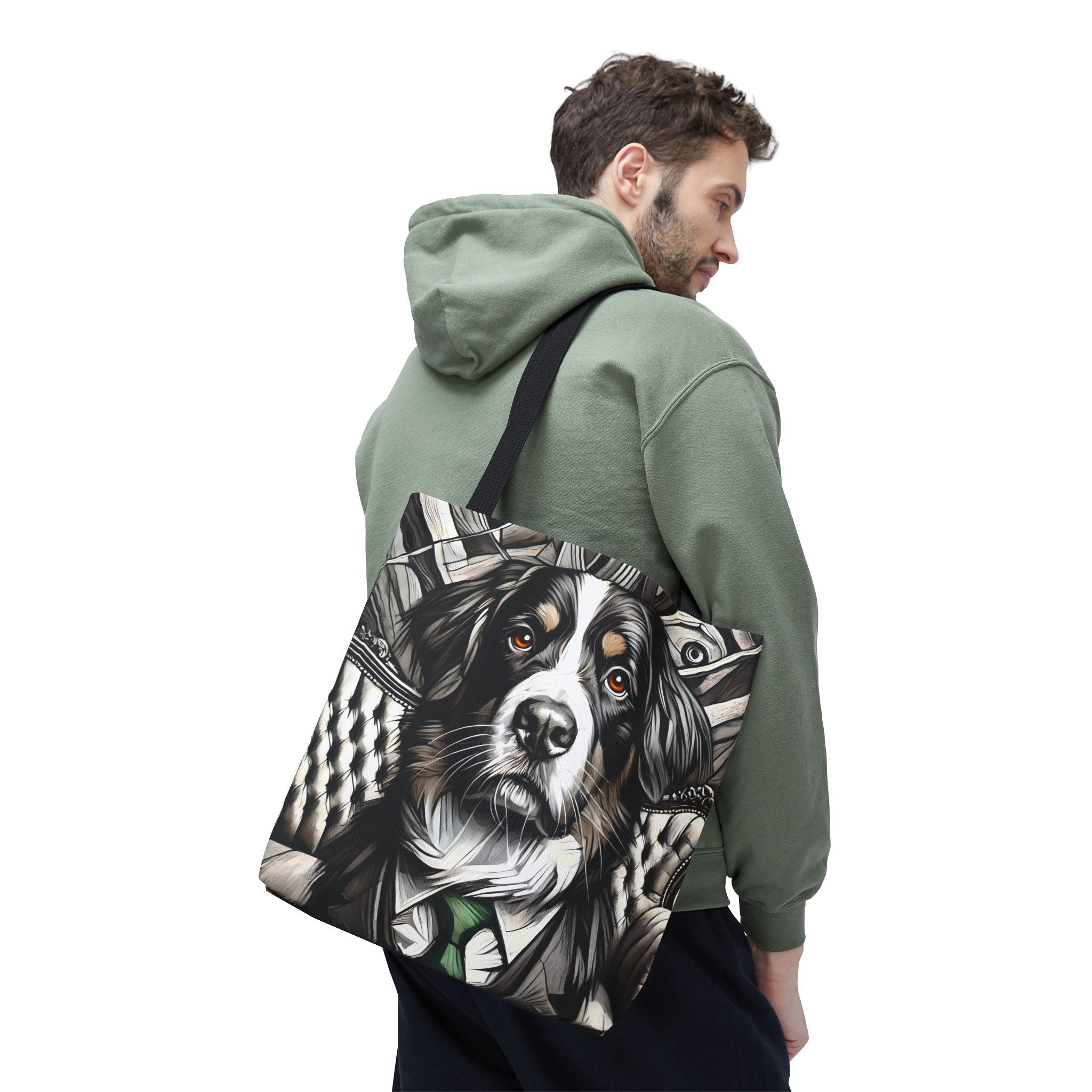 Bernese Mountain Dog Tote Bag | B&W Bold Eyes Dog Lover Gift
