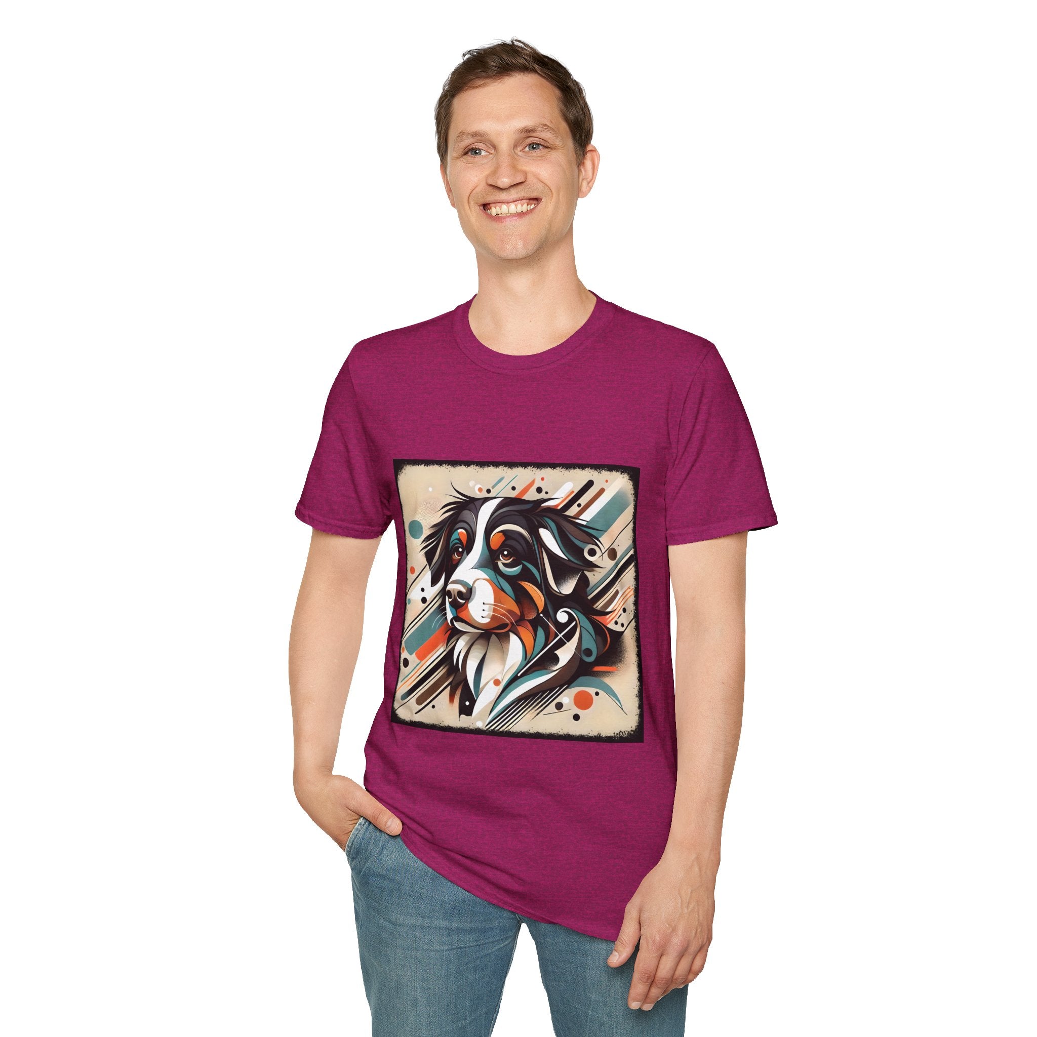 Bernese Mountain Dog Warm Geometric | Unisex Dog T-Shirt