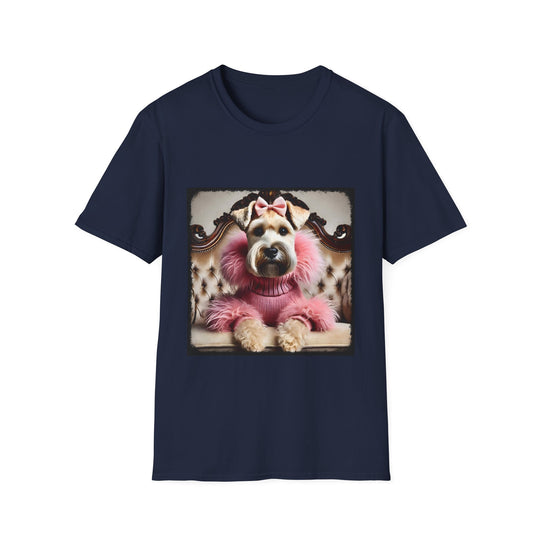 Wheaten Terrier Pink Diva design dog lover unisex t-shirt in navy