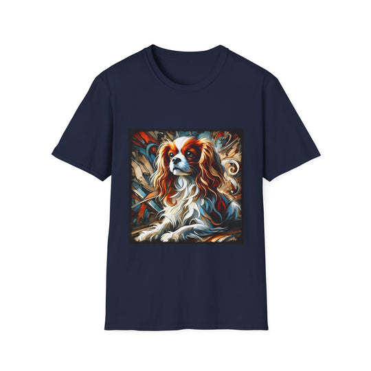 Cavalier King Charles Spaniel Poised Portrait design dog lover unisex t-shirt in navy