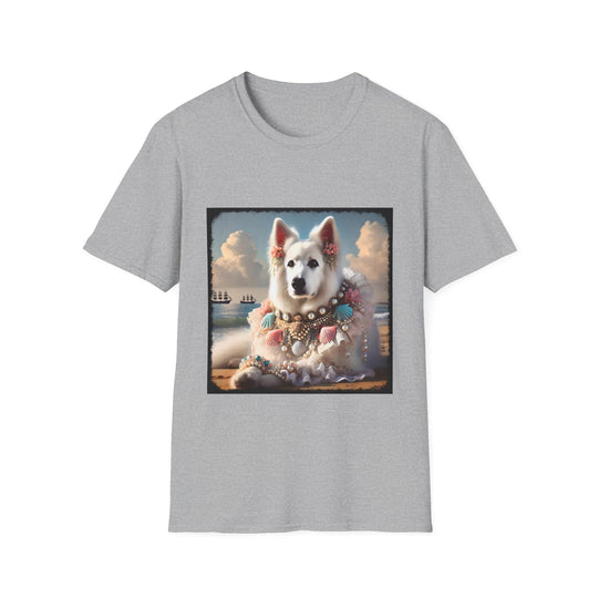 German Shepherd Beach Elegance design dog lover unisex t-shirt in sport grey