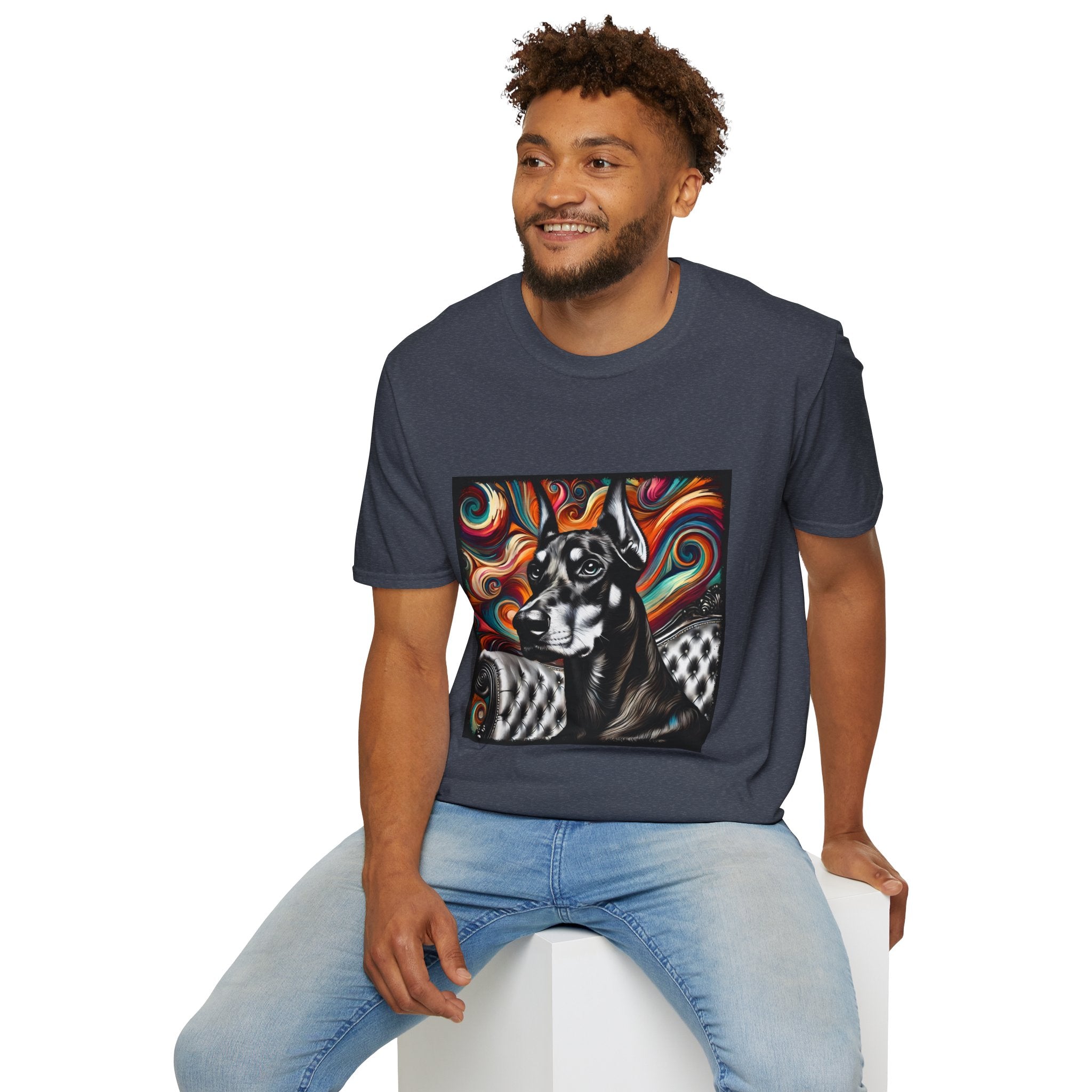 Doberman Pinscher B&W Bold | Unisex Dog T-Shirt