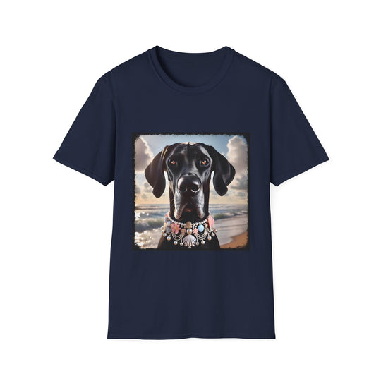 Great Dane Coastal Cutie design dog lover unisex t-shirt in navy