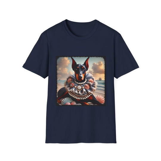 Doberman Pinscher Beach Dream design dog lover unisex t-shirt in navy