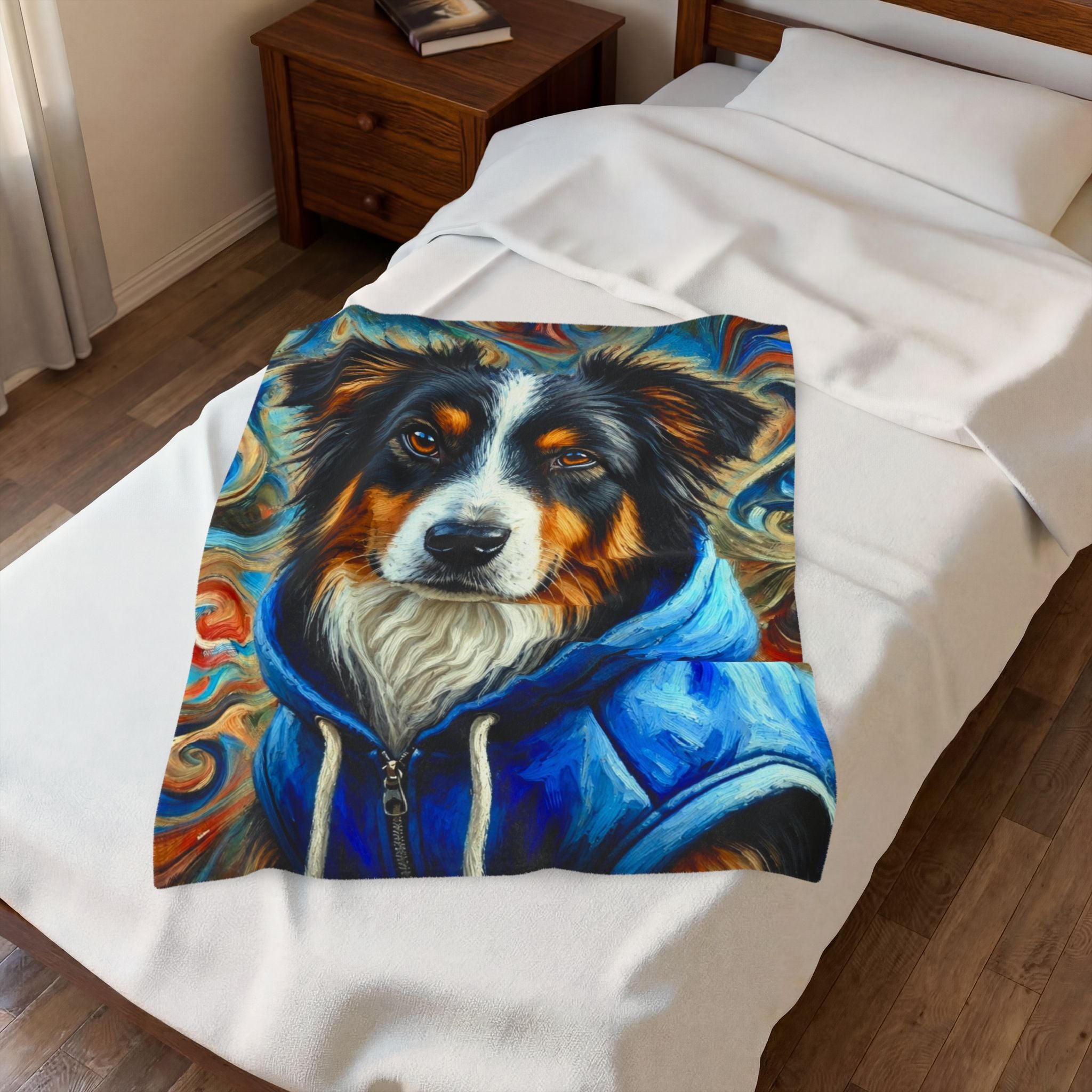 Australian Shepherd Blanket | Blue Vest Swirl Dog Lover Gift