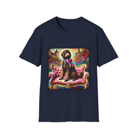 Labradoodle Chocolate Princess Classic design dog lover unisex t-shirt in navy