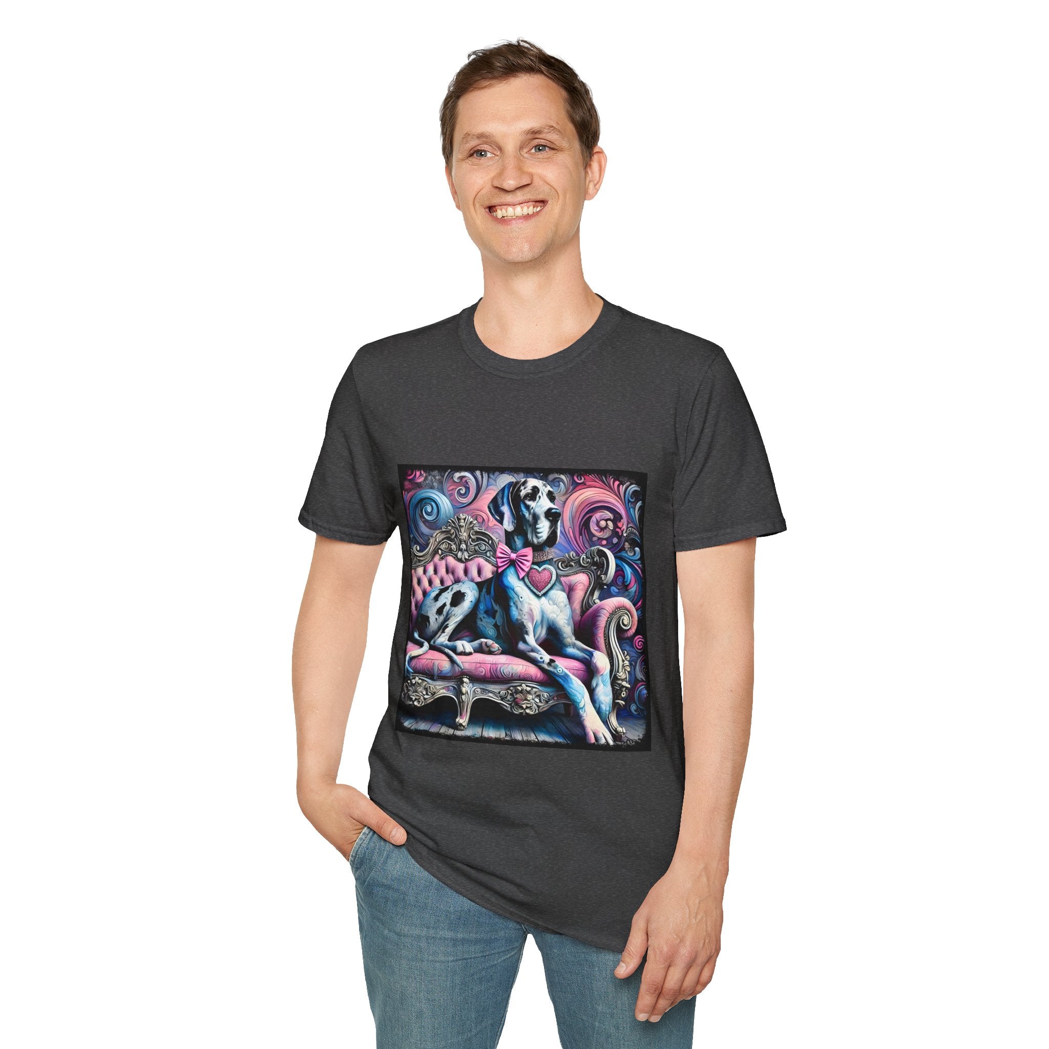 Great Dane Purple Heart Swirl | Unisex Dog T-Shirt