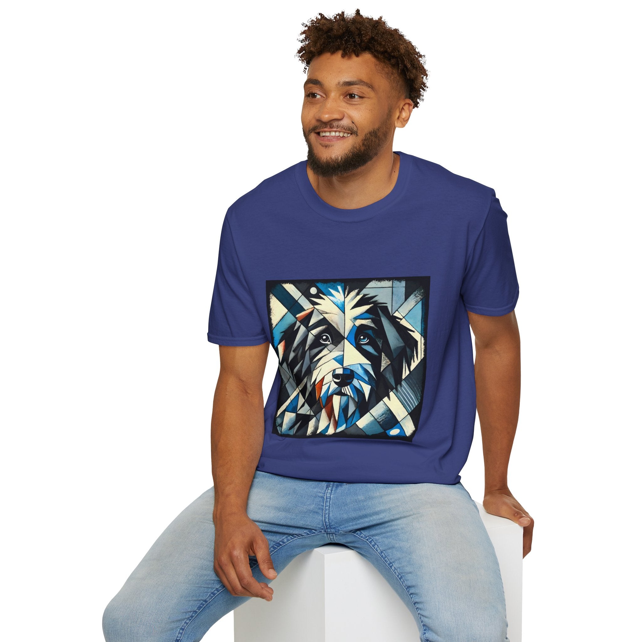 Bernedoodle Blue Geometric | Unisex Dog T-Shirt