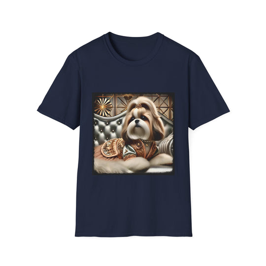 Shih Tzu Fame Pup design dog lover unisex t-shirt in navy