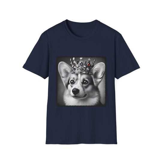 Pembroke Welsh Corgi Royal Bark design dog lover unisex t-shirt in navy