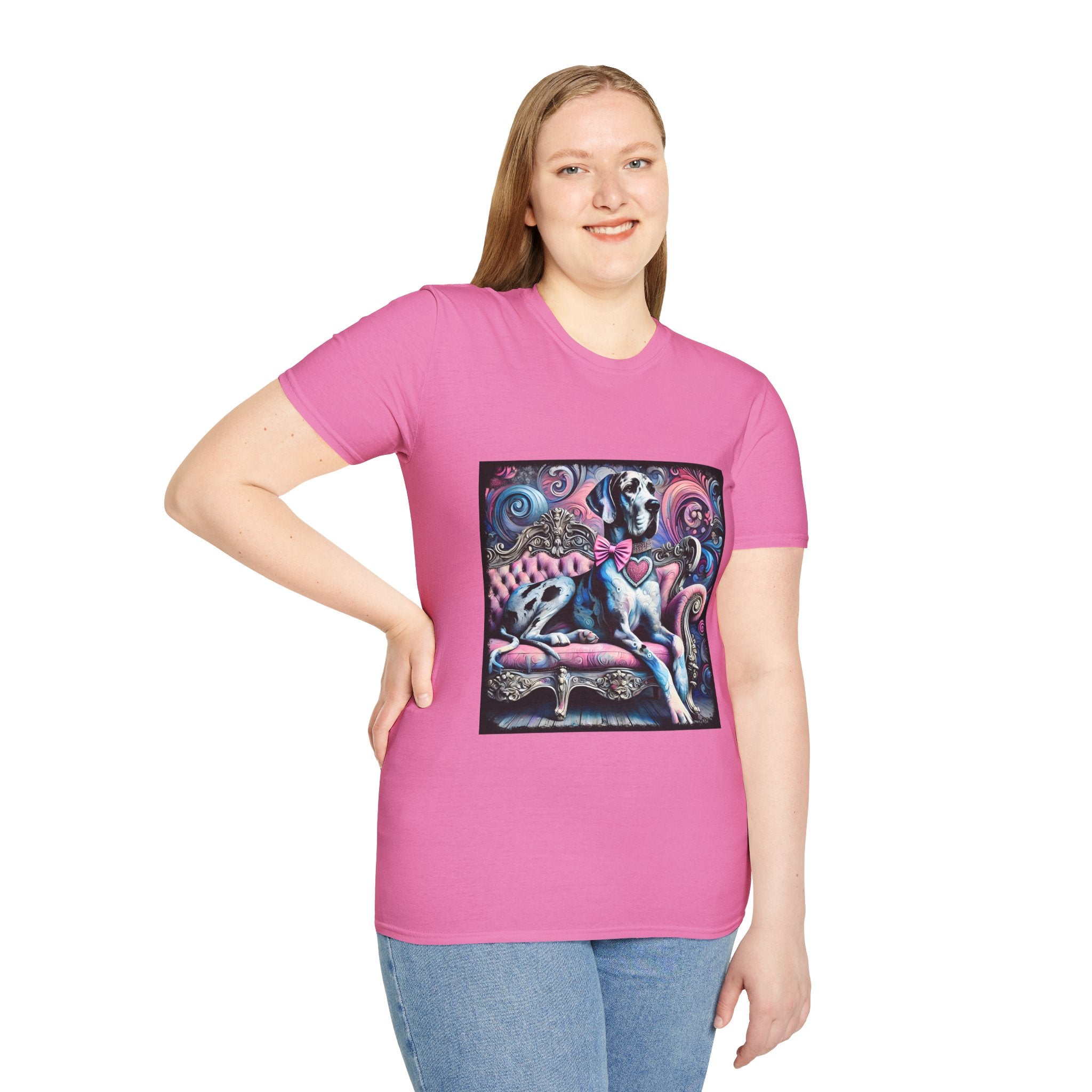 Great Dane Purple Heart Swirl | Unisex Dog T-Shirt