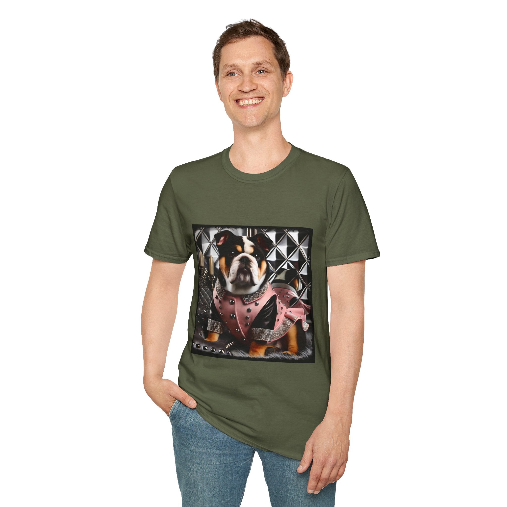 Bulldog Pink Rocker | Unisex Dog T-Shirt