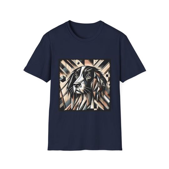 English Springer Spaniel Bold Geometric design dog lover unisex t-shirt in navy