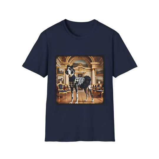 Great Dane Priveleged Pup design dog lover unisex t-shirt in navy