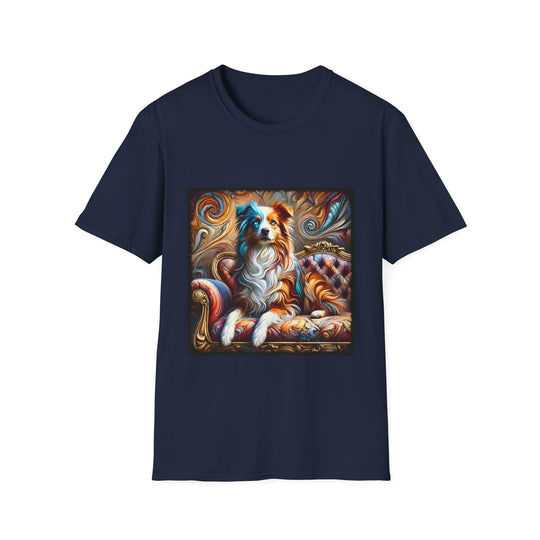 Miniature American Shepherd Bold Swirl design dog lover unisex t-shirt in navy