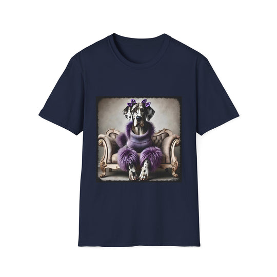 Great Dane Tall Glam design dog lover unisex t-shirt in navy