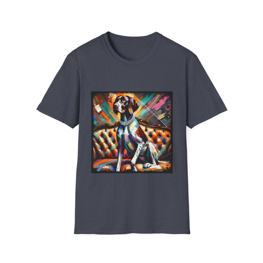 German Shorthaired Pointer Bold Diamond Classic design dog lover unisex t-shirt in heather navy