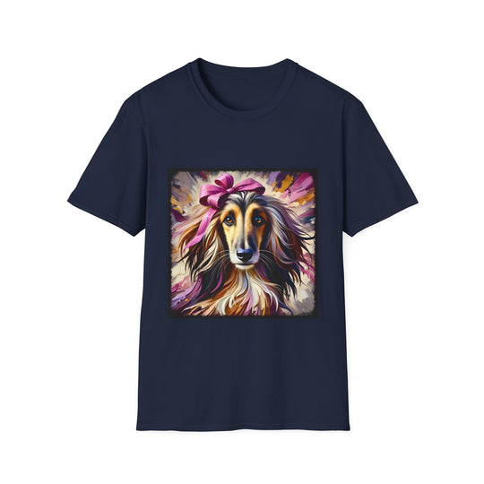 Afghan Hound Stunning Classic design dog lover unisex t-shirt in navy