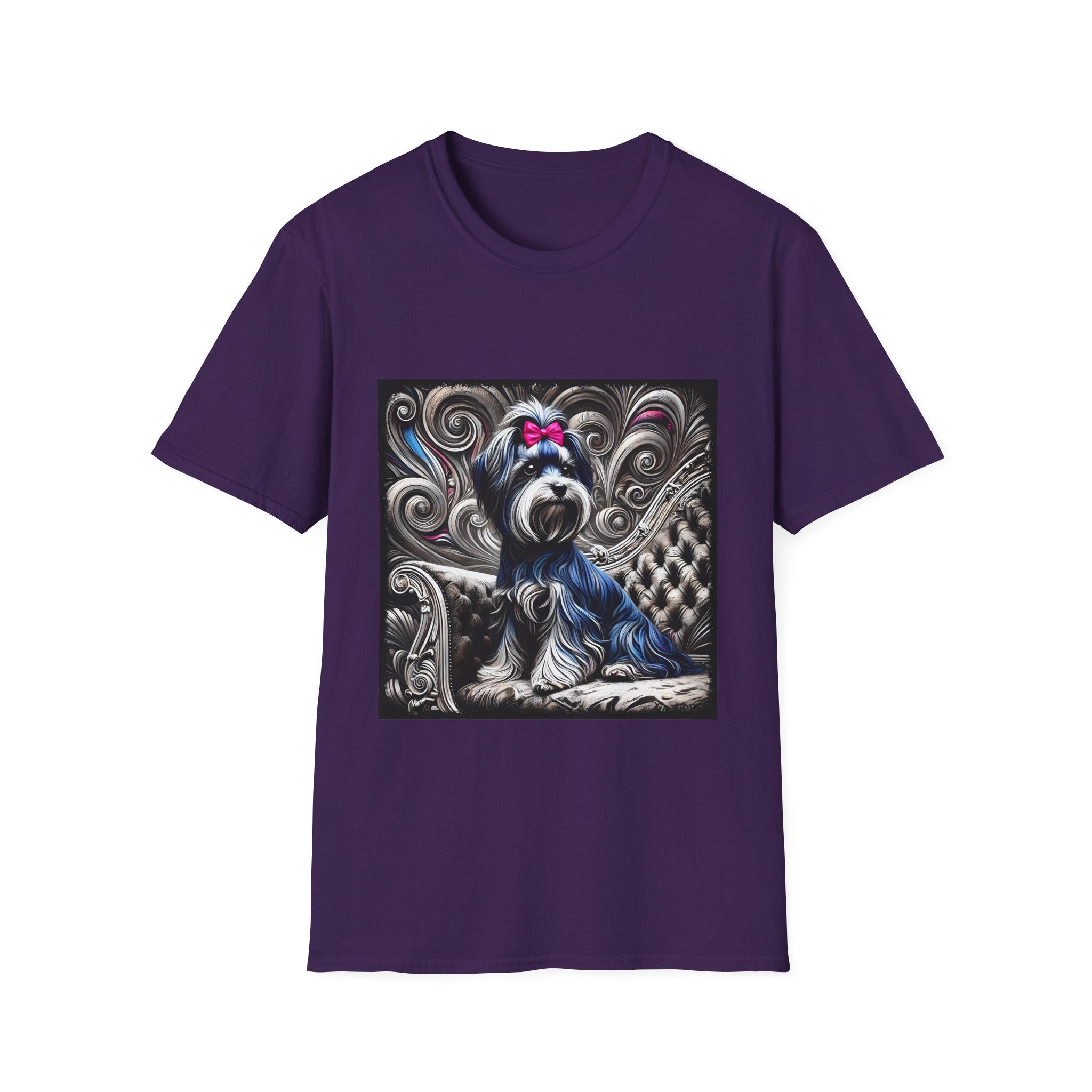 Havanese B&W Pink Bow |  Unisex Dog T-Shirt