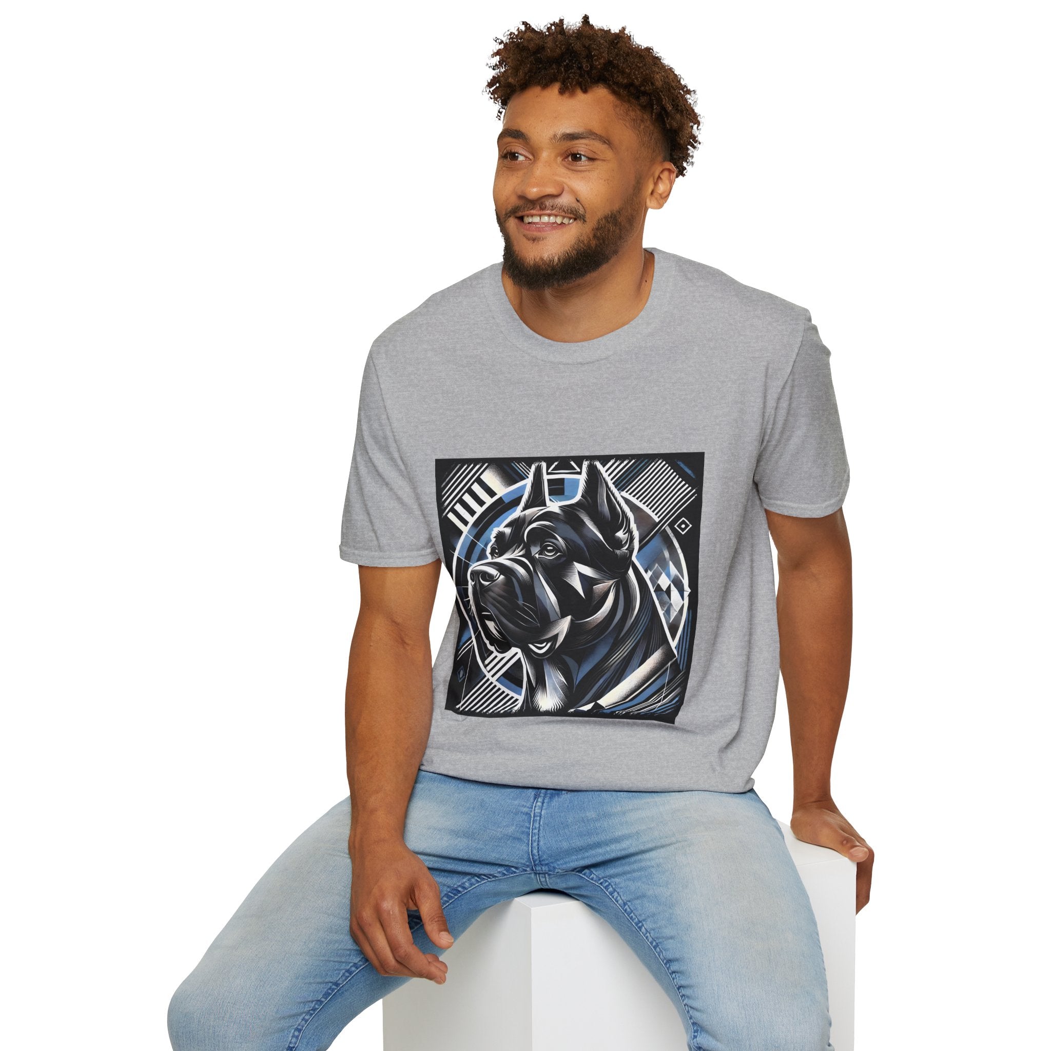 Cane Corso Blue and Black Geometric | Unisex Dog T-Shirt