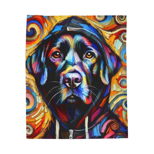 Labrador Retriever Blanket Hoodie Swirl Dog Lover Gift velveteen plush blanket